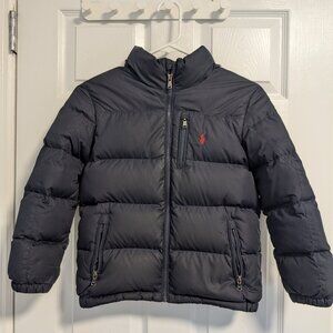 Polo Ralph Lauren Jacket Puffer Hooded Kids Size Small Black
